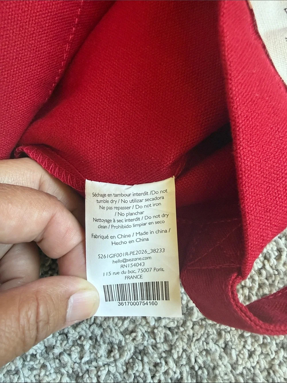 Sezane x Red 'LOVE' Canvas Tote Bag